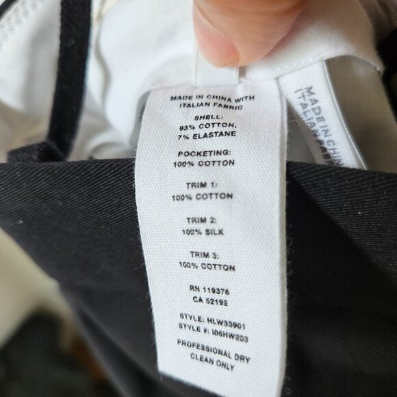 Helmut Lang Straight Leg Slit Pants 8 Black Stretch Designer Corporate - Picture 11 of 14